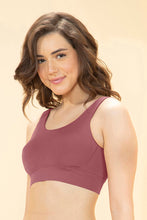 Load image into Gallery viewer, Amante Easy Slip-on Non-Padded Non-Wired Sports Bra - Roan Rouge 107101
