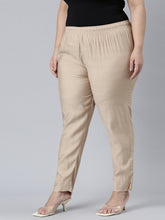 Load image into Gallery viewer, Go Colors Beige Silk Pants

