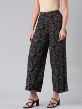 Load image into Gallery viewer, Go Colors Black Woven Viscose Printed Palazzo
