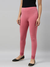Load image into Gallery viewer, Go Colors Rusty Pink Cotton Stretch Churidar
