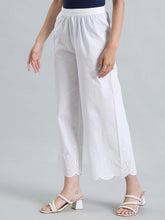 Load image into Gallery viewer, Go Colors White Cotton Hakoba Palazzo
