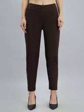 Load image into Gallery viewer, Go Colors Dark Brown Woven Cotton Stretch Chino Pants
