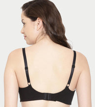 Load image into Gallery viewer, Enamor Ultra-Smoothing Women's Cotton Everyday T-Shirt Bra - No-Pinch, Hidden Lift, Non Padded, Wirefree, High Coverage - A027 (Black)
