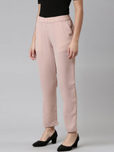 Load image into Gallery viewer, Go Colors Baby Pink Woven Cotton Stretch Formal Trouser
