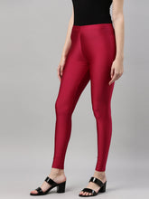 Load image into Gallery viewer, Go Colors Fuchsia Nylon Stretch Shimmer Leggings
