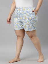 Load image into Gallery viewer, Go Colors White Woven Viscose Printed Lounge Shorts
