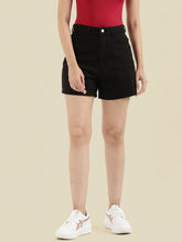 Load image into Gallery viewer, Go Colors Black Cotton Twill Shorts
