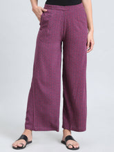 Load image into Gallery viewer, Go Colors Purple Woven Viscose Printed Palazzo
