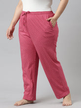 Load image into Gallery viewer, Go Colors Red Cotton Knit Printed Lounge Pants
