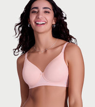 Load image into Gallery viewer, Enamor Ultra Smooth T-Shirt Bra - Padded, Non-Wired, Full Coverage - A127 (Pearl Peach/Cyber Pink)-Pack of 2
