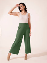 Load image into Gallery viewer, Go Colors Dark Olive Viscose Knit Palazzo
