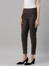 Load image into Gallery viewer, Go Colors Silver Grey Poly Modal Metallic Pants
