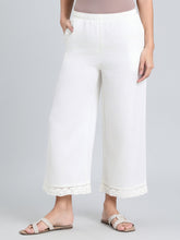 Load image into Gallery viewer, Go Colors Cream Linen Lace Palazzo
