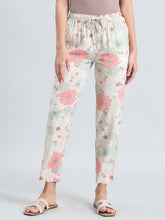 Load image into Gallery viewer, Go Colors White Woven Viscose Printed Lounge Pants
