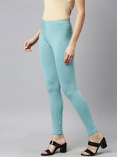 Load image into Gallery viewer, Go Colors Light Mint Cotton Stretch Ankle Length Leggings
