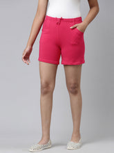 Load image into Gallery viewer, Go Colors Young Fuchsia Cotton Knit Shorts
