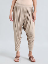 Load image into Gallery viewer, Go Colors Dark Beige Viscose Stretch Patiala
