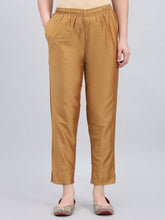 Load image into Gallery viewer, Go Colors Bright Gold Poly Modal Metallic Pants
