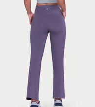 Load image into Gallery viewer, Enamor Fav Flare Pants – Butter-soft dry-fit, high-rise support &amp; sleek flared style -A407 (Excalibur)
