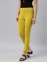 Load image into Gallery viewer, Go Colors Parrot Green Cotton Stretch Churidar

