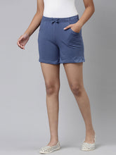 Load image into Gallery viewer, Go Colors Jeans Blue Cotton Knit Shorts
