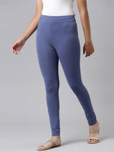 Load image into Gallery viewer, Go Colors Jeans Blue Cotton Stretch  Ankle Length Leggings
