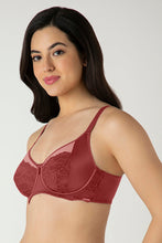 Load image into Gallery viewer, Amante Glam Floral Non-Padded Wired Minimizer Bra - Cowhide 05201
