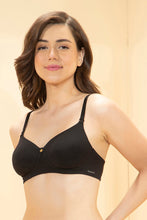 Load image into Gallery viewer, Amante Breathable Easy Padded Wired Cotton Bra - Black 107001
