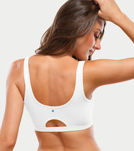 Load image into Gallery viewer, Enamor Easy Slip-On and Back Keyhole Women's Cotton Everyday Beginner's Bra - Padded, Wirefree, Full Coverage - A106 (White)
