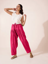 Load image into Gallery viewer, Go Colors Dark Rose Cotton Salwar
