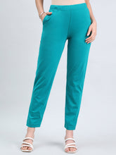 Load image into Gallery viewer, Go Colors Jade Green Cotton Stretch Kurti Pants
