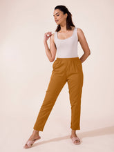 Load image into Gallery viewer, Go Colors Mustard Cotton Pencil Pant

