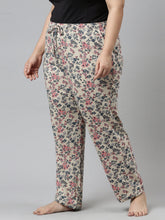 Load image into Gallery viewer, Go Colors Beige Cotton Knit Printed Lounge Pants
