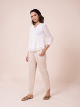 Load image into Gallery viewer, Go Colors Light Beige Cotton Stretch Dhoti Pant
