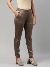 Load image into Gallery viewer, Go Colors Khaki Woven Cotton Stretch Treggings
