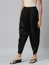 Load image into Gallery viewer, Go Colors Black Woven Viscose Harem Dhoti Pant
