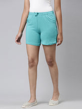 Load image into Gallery viewer, Go Colors Dark Mint Cotton Knit Shorts
