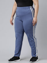 Load image into Gallery viewer, Go Colors Jeans Blue Cotton Stretch Side Stripes Track Pant
