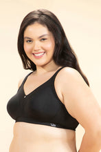 Load image into Gallery viewer, Amante Regal Curves Non-Padded Non-Wired Minimizer Bra - Black

