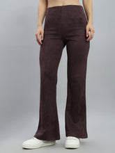 Load image into Gallery viewer, Go Colors Dark Wine Suede Bell Bottom
