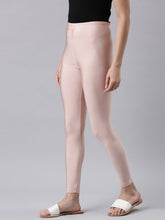 Load image into Gallery viewer, Go Colors Rose Gold Nylon Stretch Shimmer Leggings
