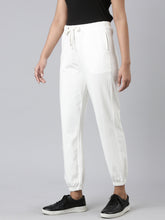 Load image into Gallery viewer, Go Colors Cream Cotton Stretch Casual Joggers
