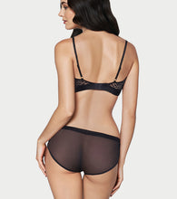 Load image into Gallery viewer, Enamor Lit String Bikini for Women Low Waist, Lace Front, Mesh Back - SMP02 (Black)
