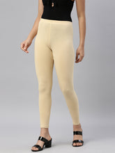Load image into Gallery viewer, Go Colors Light Wheat Cotton Stretch Ankle Length Leggings
