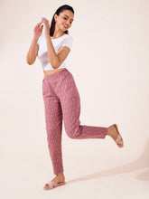 Load image into Gallery viewer, Go Colors Medium Pink Linen Ikat Pencil Pant
