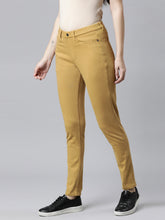 Load image into Gallery viewer, Go Colors Mustard Cotton Polyester Super Stretch Jeggings
