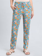 Load image into Gallery viewer, Go Colors Green Cotton Knit Printed Lounge Pants
