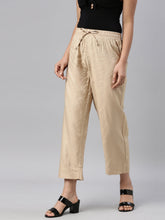 Load image into Gallery viewer, Go Colors Beige Silk Pants
