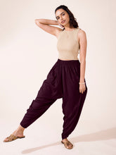 Load image into Gallery viewer, Go Colors Purple Woven Viscose Harem Dhoti Pant
