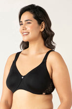 Load image into Gallery viewer, Amante Mystic Curves Non-padded Wired Minimizer Bra - Black
